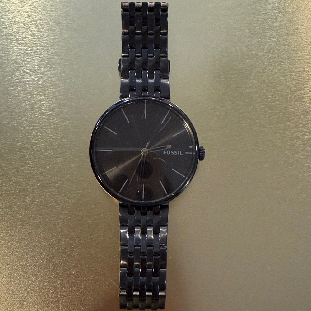 Fossil Black Ion-Plated Link Bracelet Watch